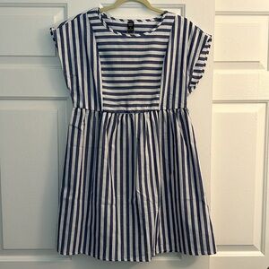 NWT SHEIN Emery Rose Blue & White Striped Dress Small